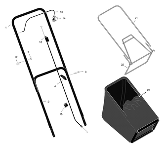 Handle Assembly Diagram and Parts List for 205310X50A 2004 Briggs and Stratton Lawn Mower